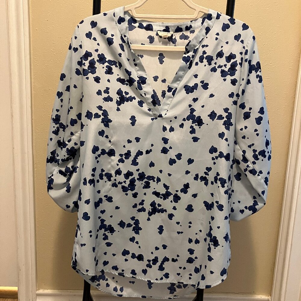 Maison Jules Blue Hearts Blouse